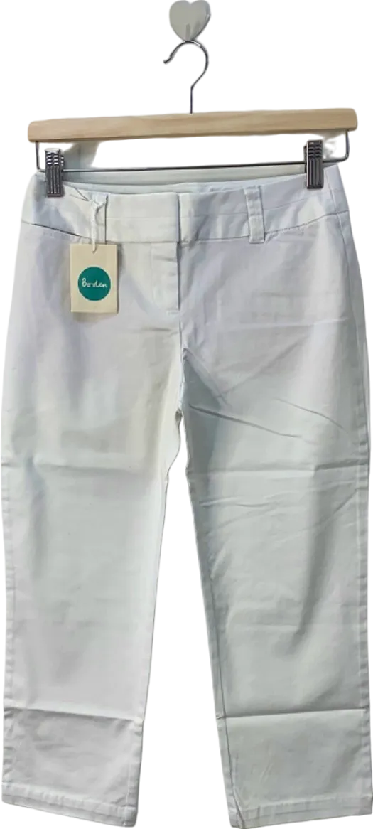 Boden White Straight Leg Trousers US 10L UK 14 LONG