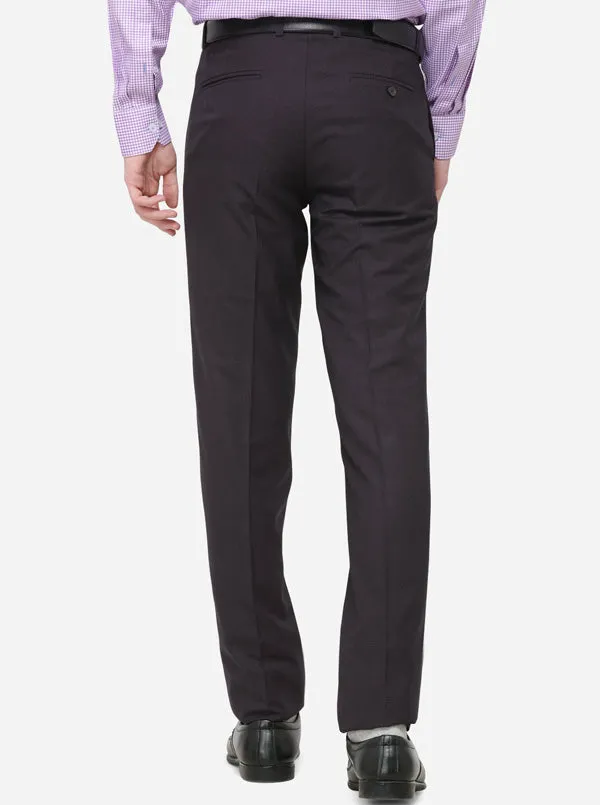 Coffee Solid Slim Fit Formal Trouser | Metal