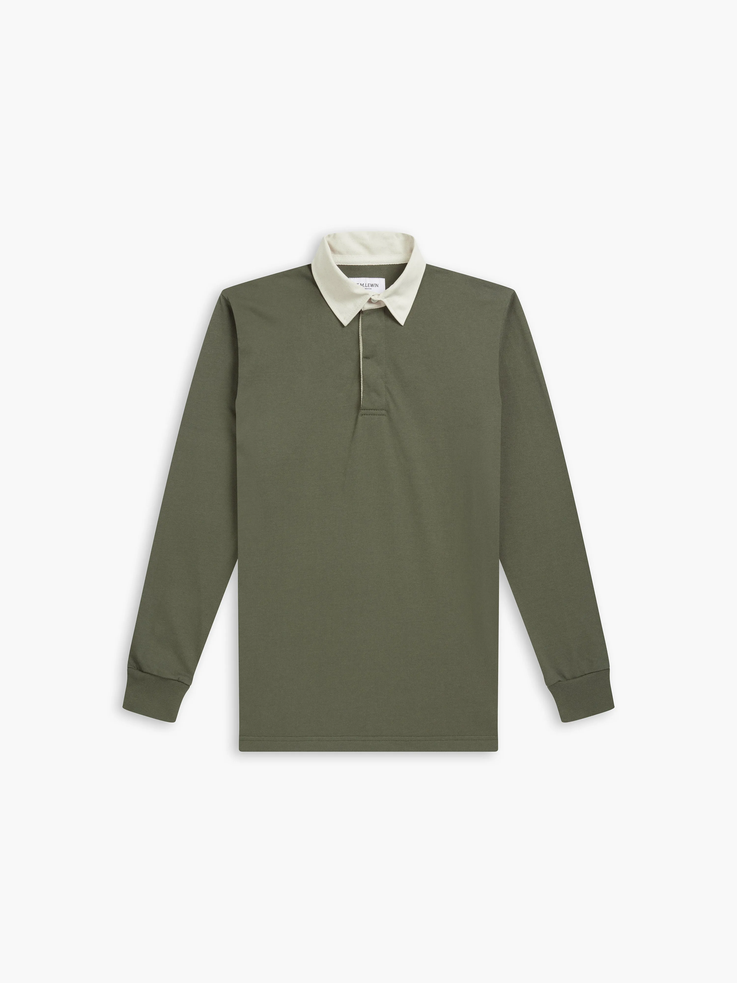 Cotton Rugby Shirt in Khaki