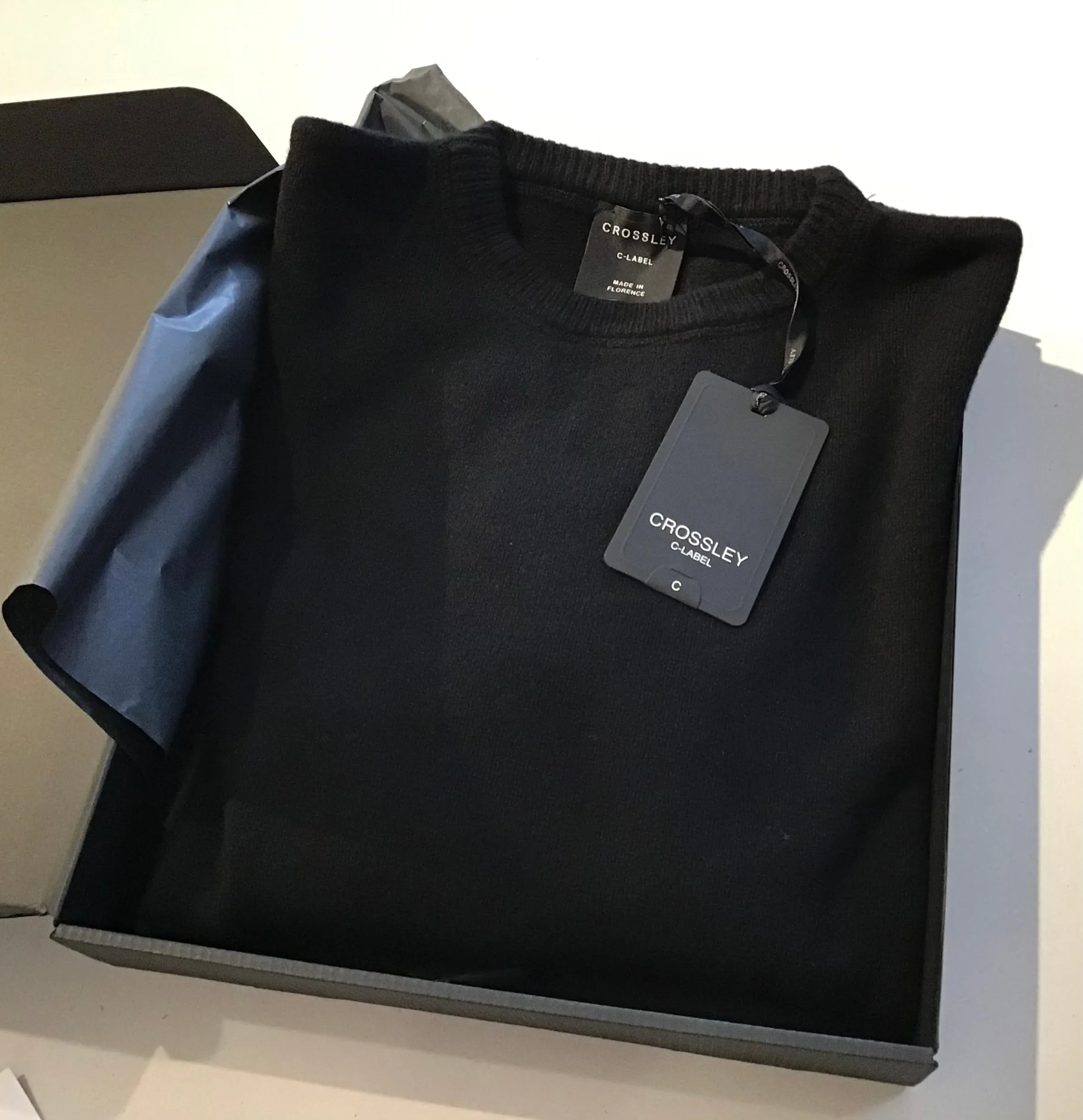 CROSSLEY LG7 cashmere knit crewneck in BLACK