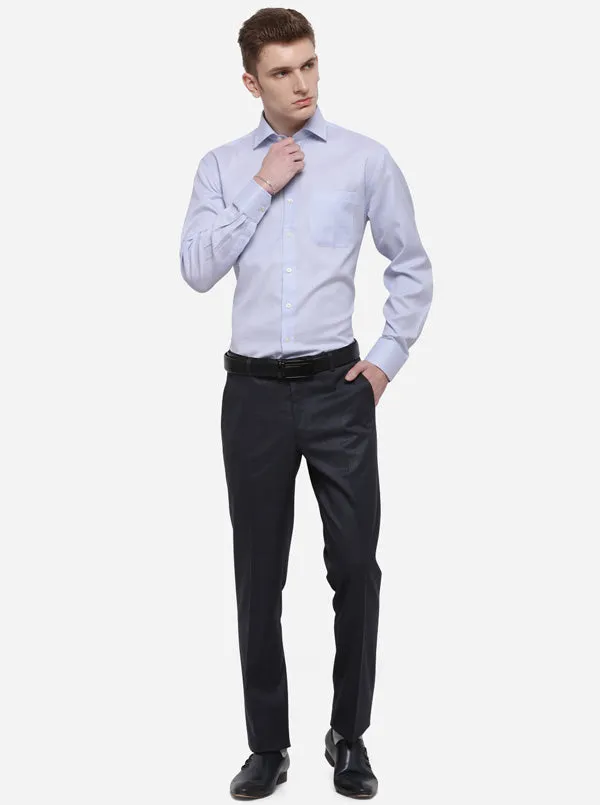 Dark Grey Checked Slim Fit Formal Trouser | Metal