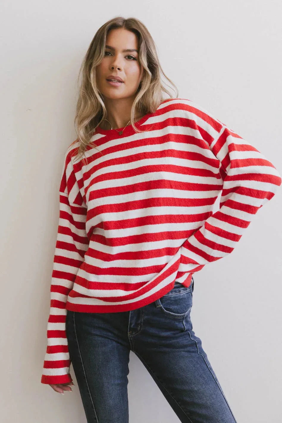 Destinia Striped Top in Red