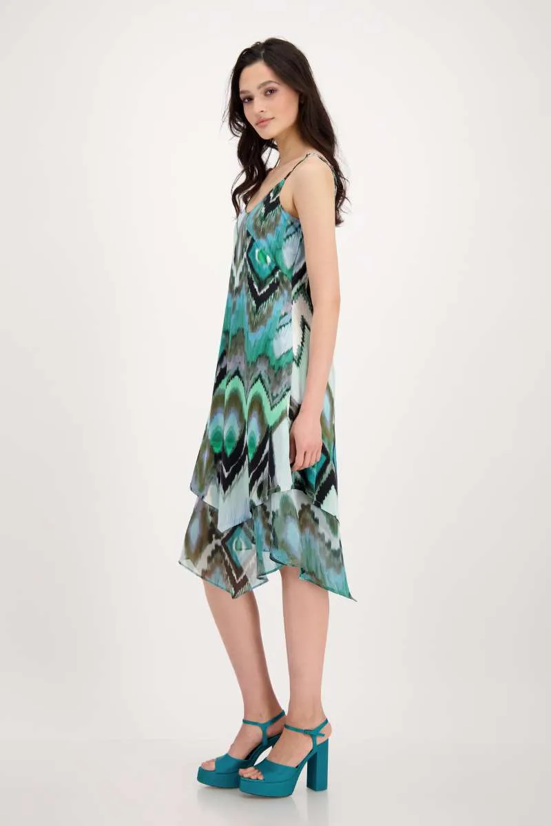 Dress Midi Ikat Allover in Fresh Mint Pattern 407872MNR by Monari  - OUTLET SALE