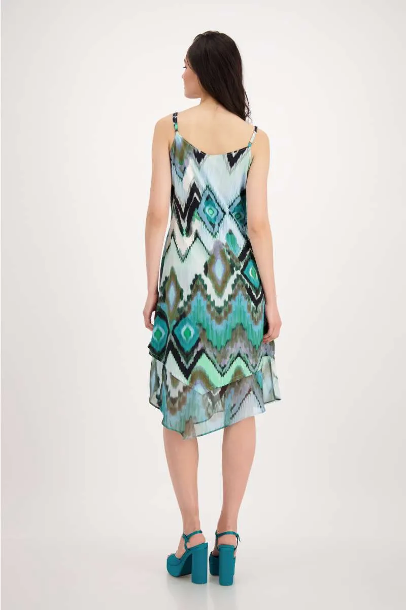 Dress Midi Ikat Allover in Fresh Mint Pattern 407872MNR by Monari  - OUTLET SALE