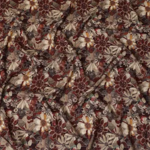 Elegant Autumn Bouquet Viscose Fabric - 110 cm Wide
-D19417