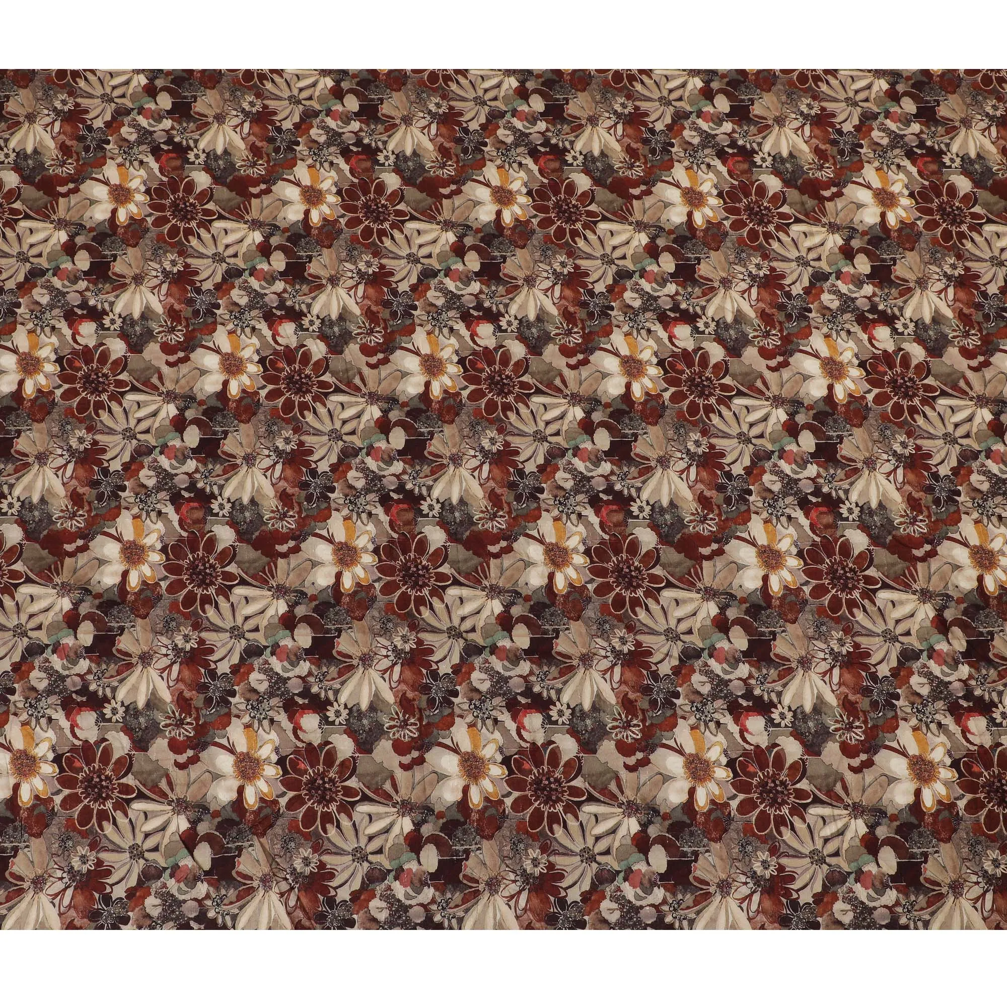 Elegant Autumn Bouquet Viscose Fabric - 110 cm Wide
-D19417