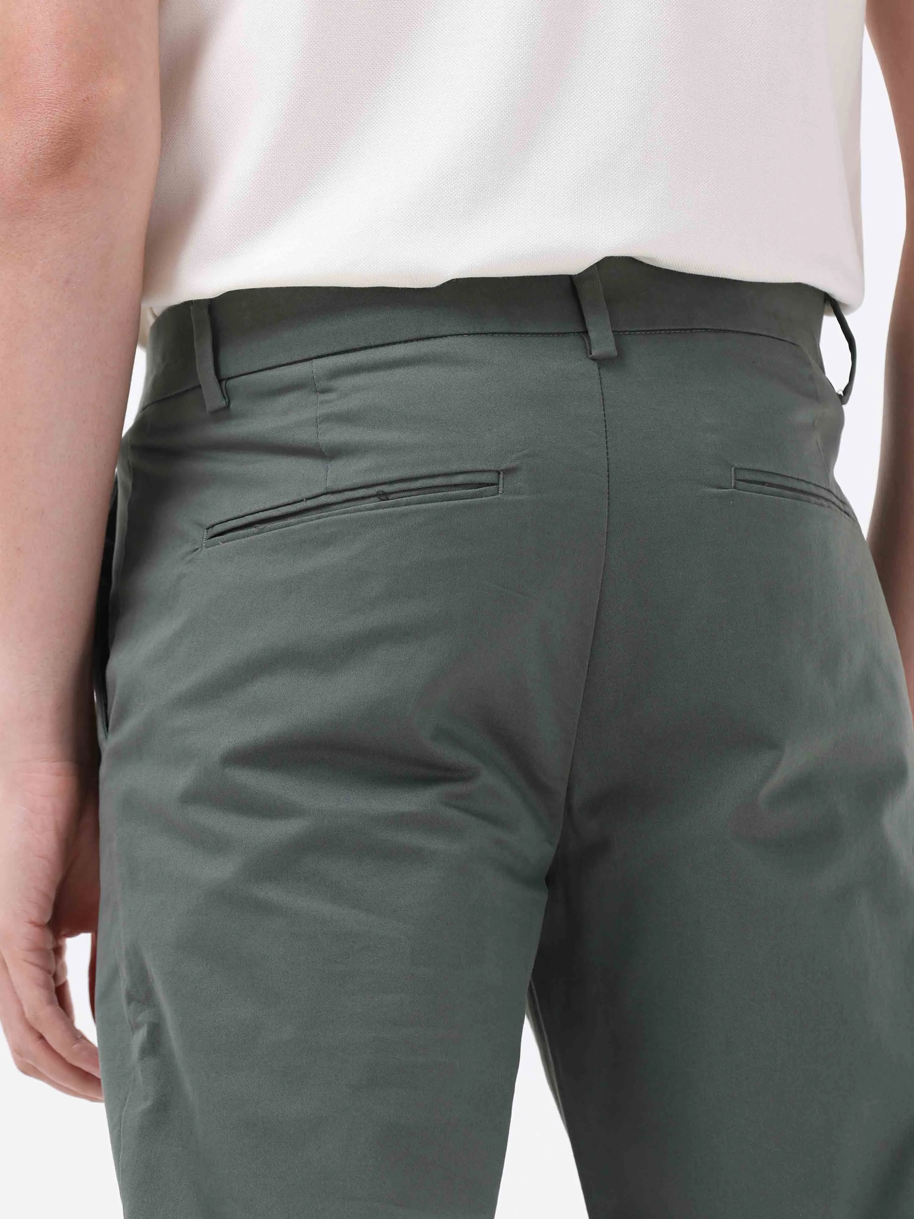 Essential Pleated Olive Fine Twill Pant