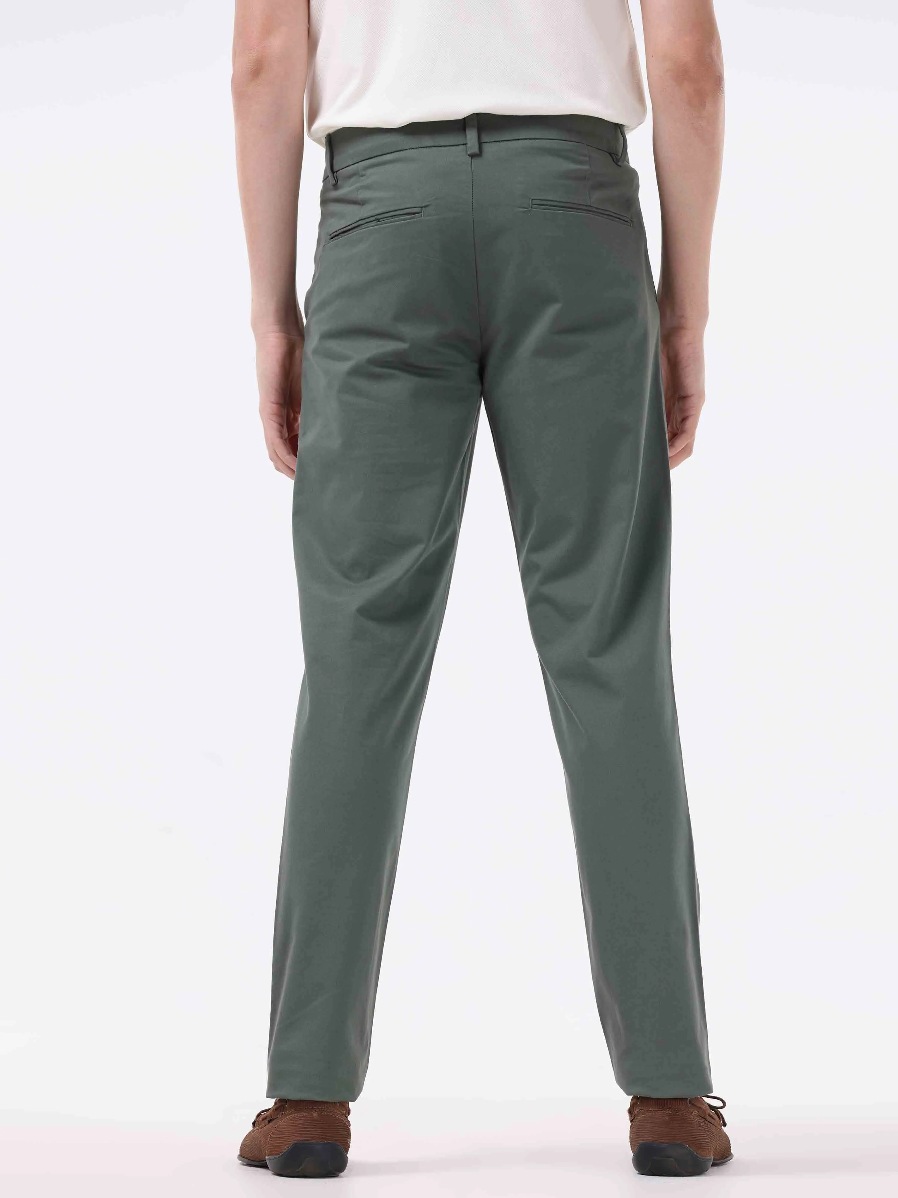 Essential Pleated Olive Fine Twill Pant