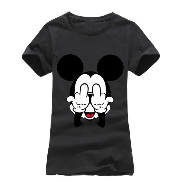 Fashion Summer T shirt Women Striped mouse T Shirts Short Sleeve Cartoon Tee Anchor Printed Tops Cotton Owl T-Shirts lady tops