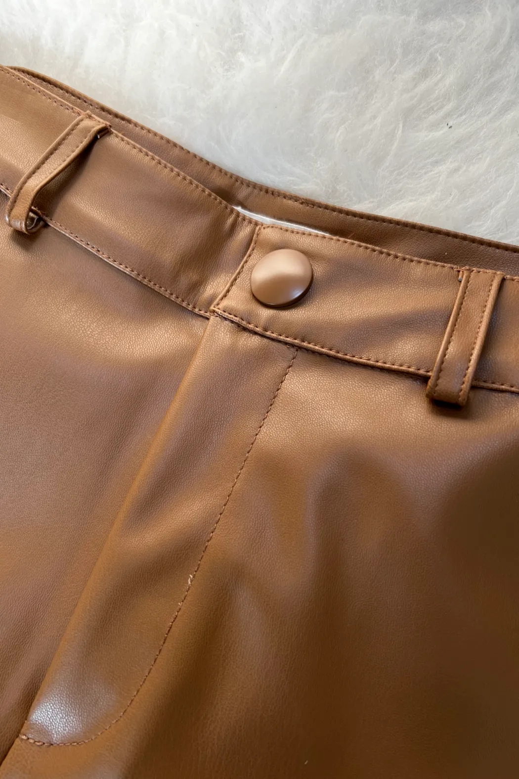 Faux Leather Wide Leg Pants