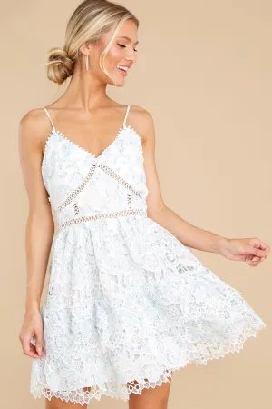 Flash A Smile Light Blue Eyelet Dress