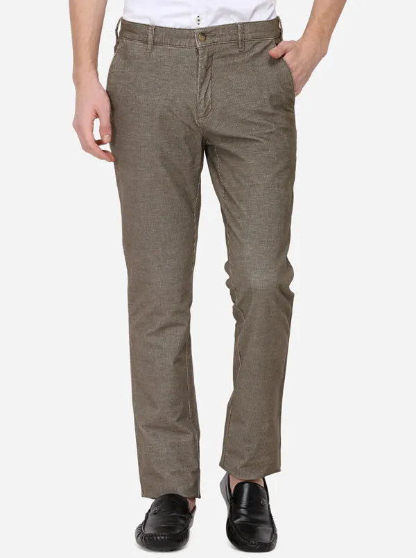 Forest Green Solid Slim Fit Casual Trouser | Greenfibre