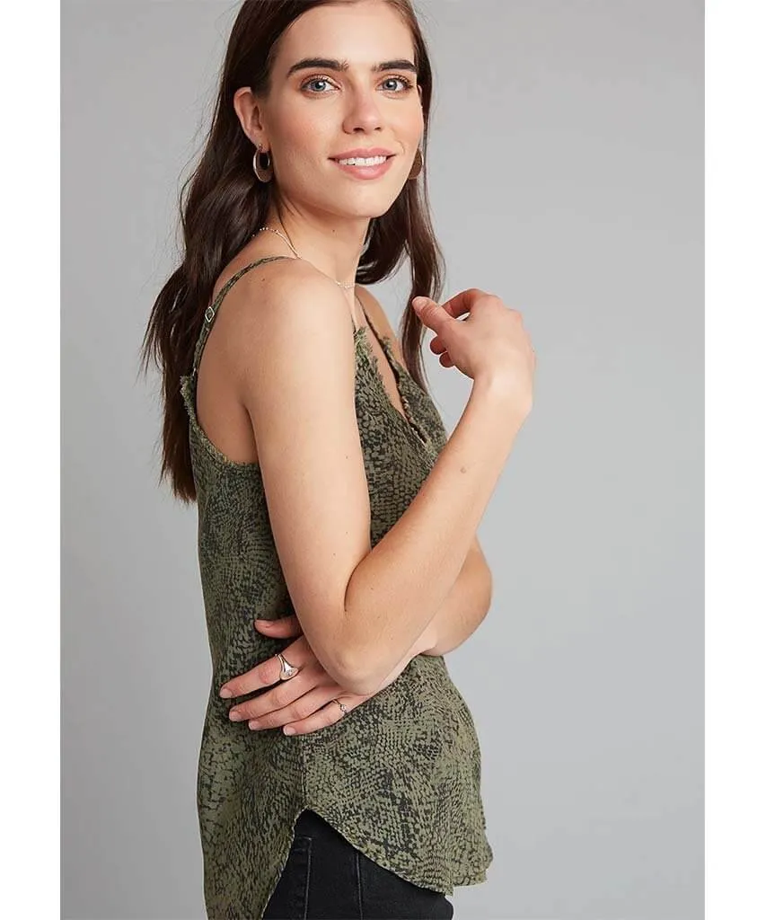 Frayed Cami Snake Print Cactus