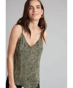 Frayed Cami Snake Print Cactus