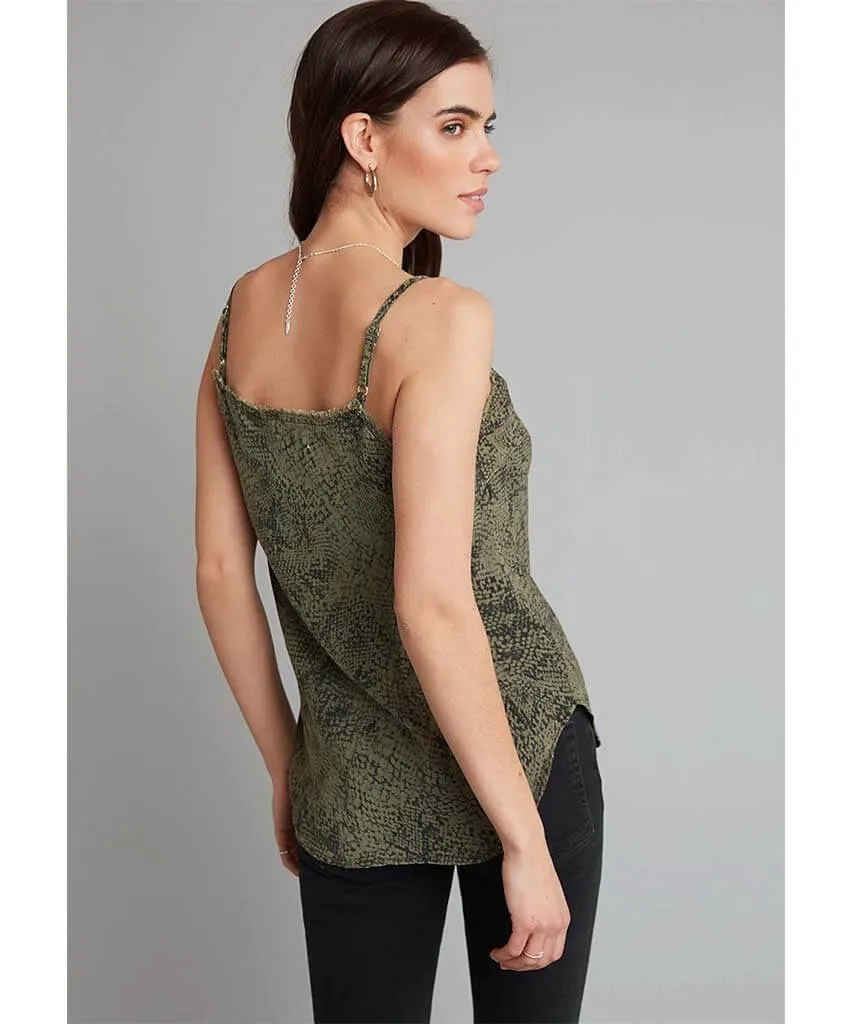 Frayed Cami Snake Print Cactus