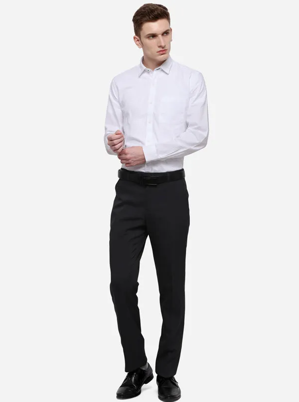 Grey Solid Classic Fit Formal Trouser | JadeBlue