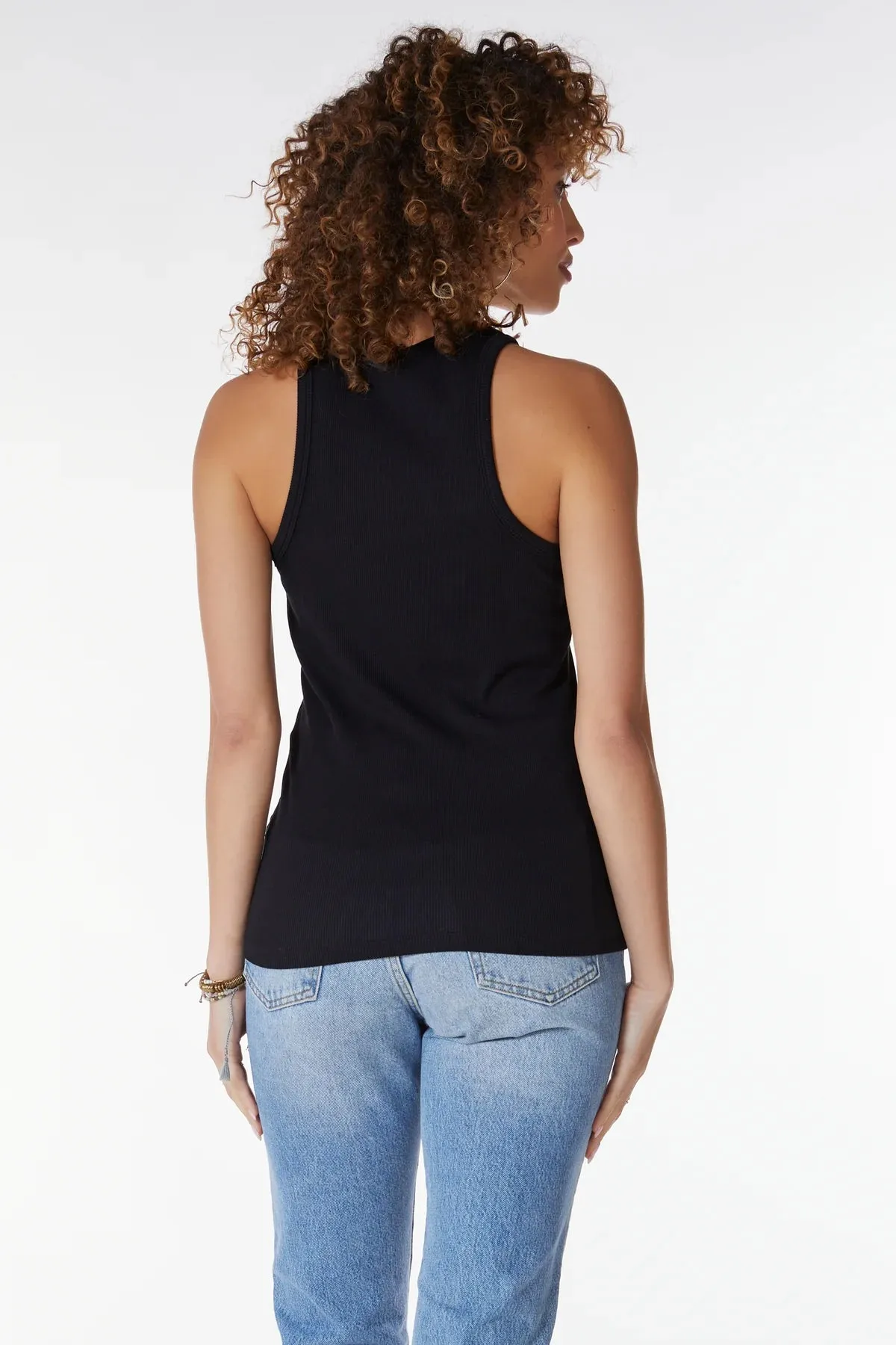 High Neck Ribbed Tank