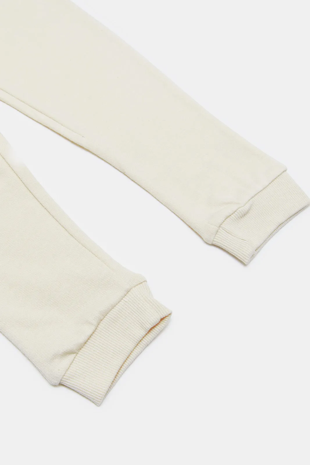 Infant Boys Cream Jogger Pants