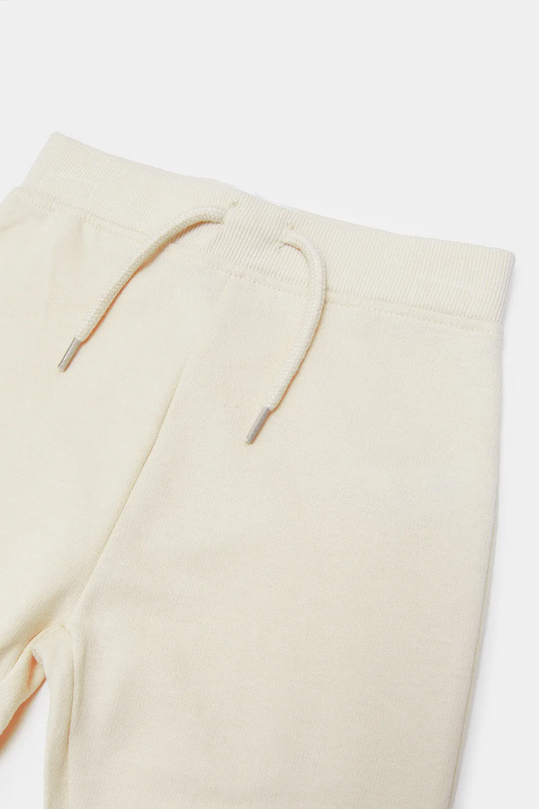 Infant Boys Cream Jogger Pants