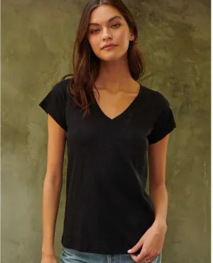 Jilian Original Slub V-Neck Tee Black