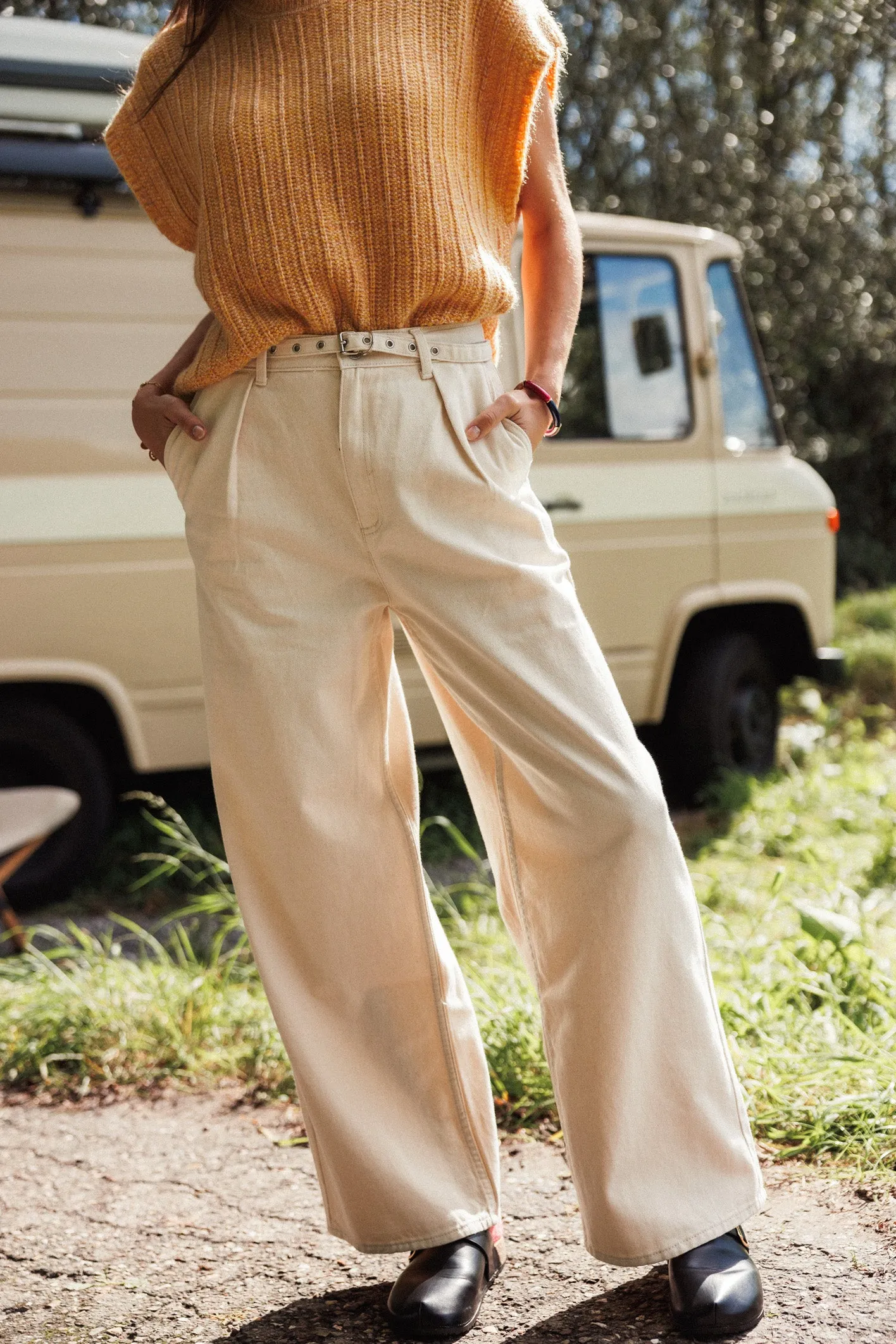 Juno Denim Trousers Natural Neps