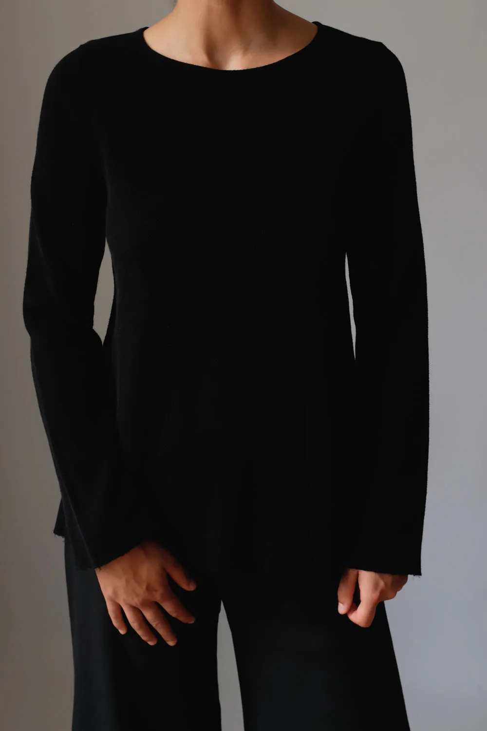 MAISON MARGIELA MM6 BLACK WOOL BLEND SWEATER