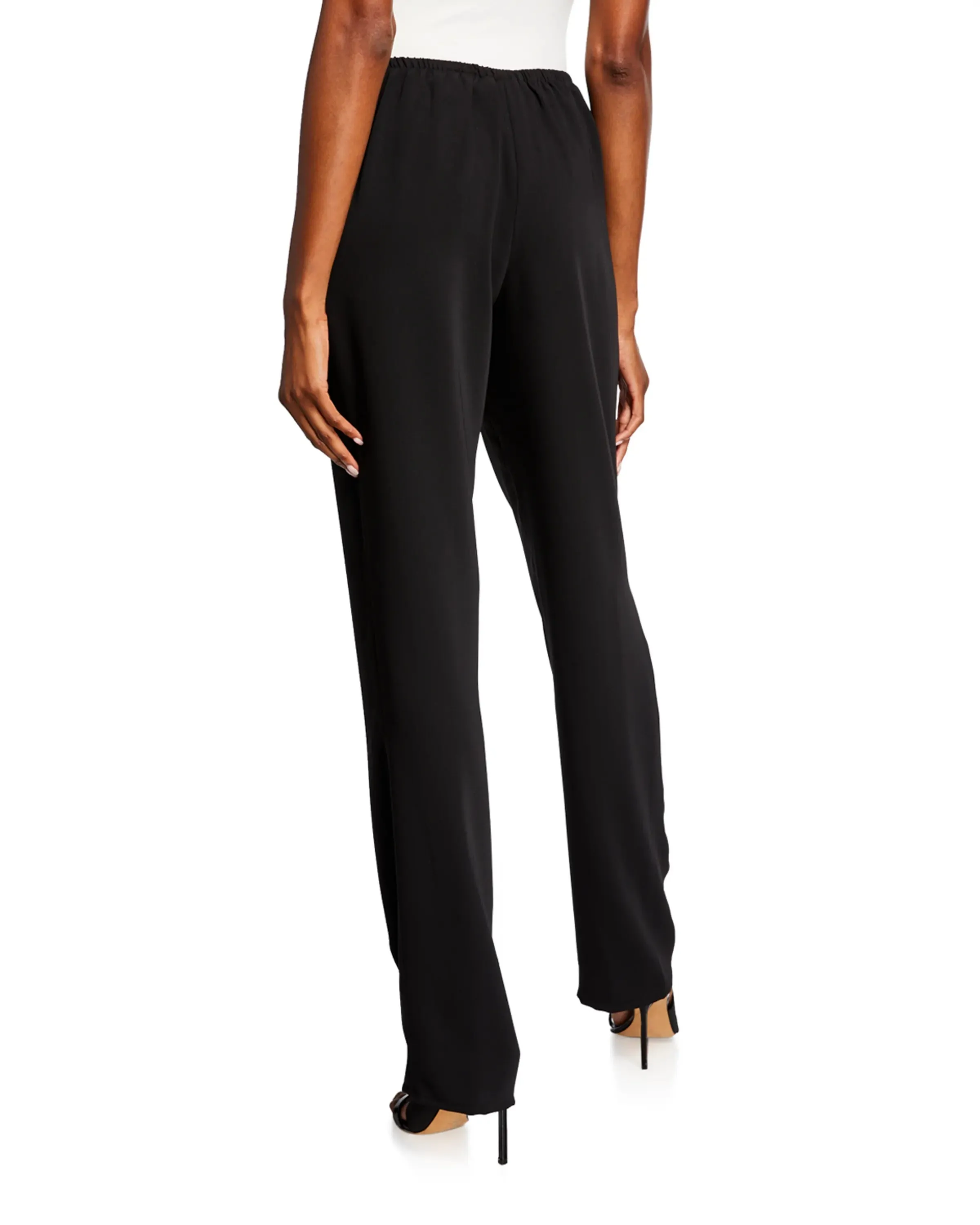 Matte Crepe Straight Leg Pant - Black