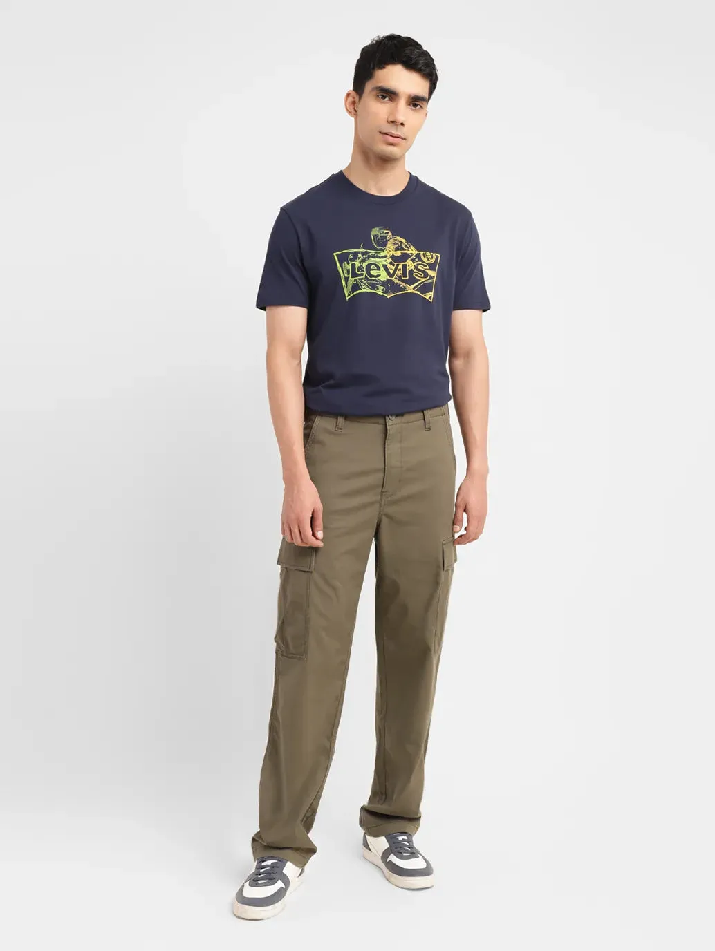 Men's Straight Fit Olive Cargo