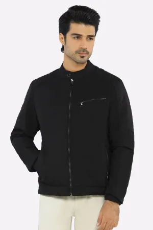 Men’s Cafe Racer Cotton Black Jacket