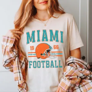 Miami Football Wholesale Bella Graphic Tee - Quick Shipping