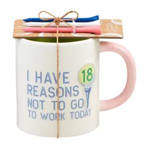 Mud Pie 18 Reasons Mug & Golf Tee Set