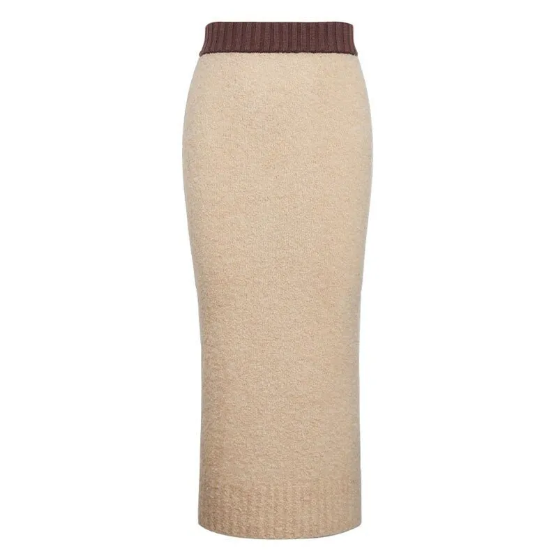 Pre Order:  High Waist Wool Knit Skirt