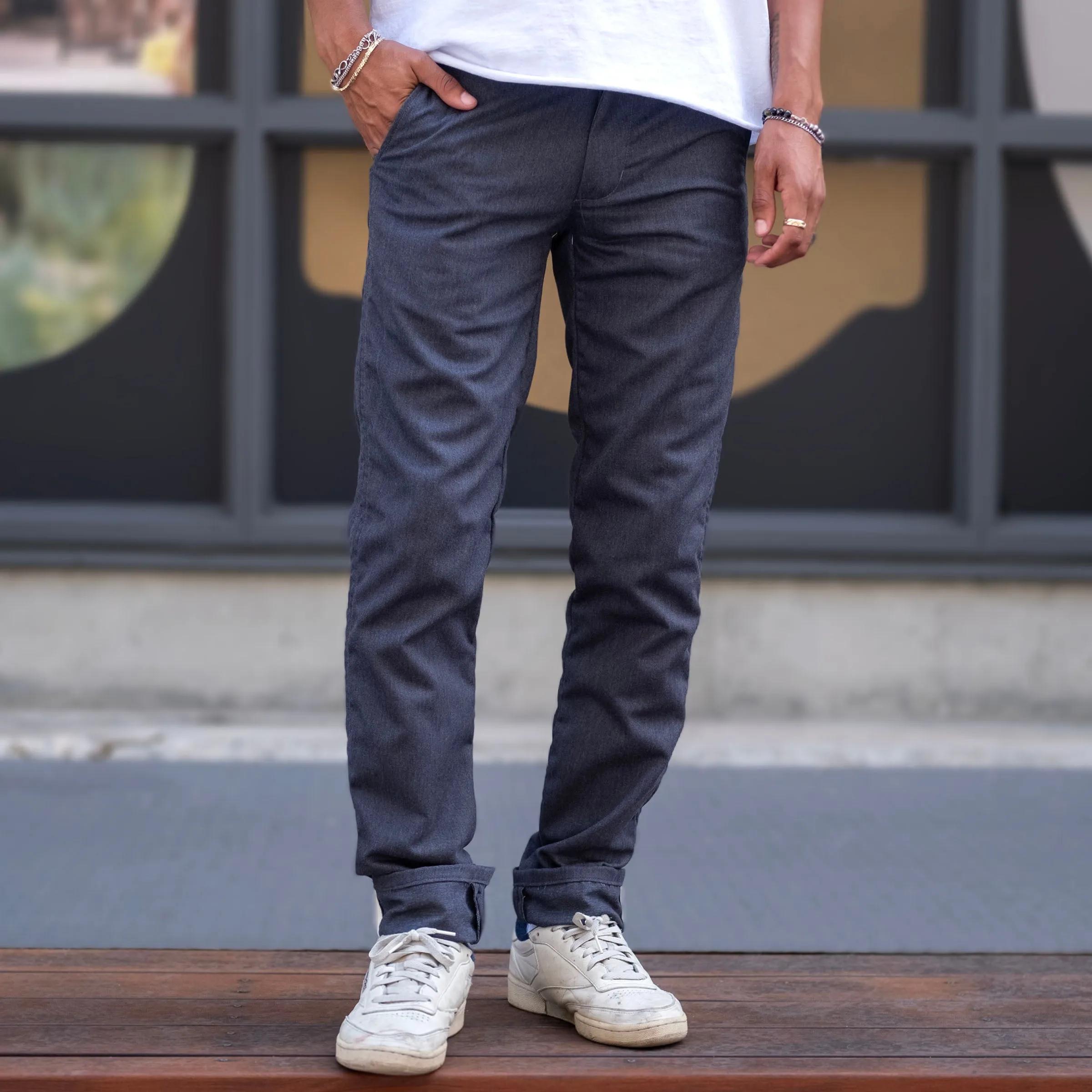 Rivet Chino Brushed Slate 10oz Twill