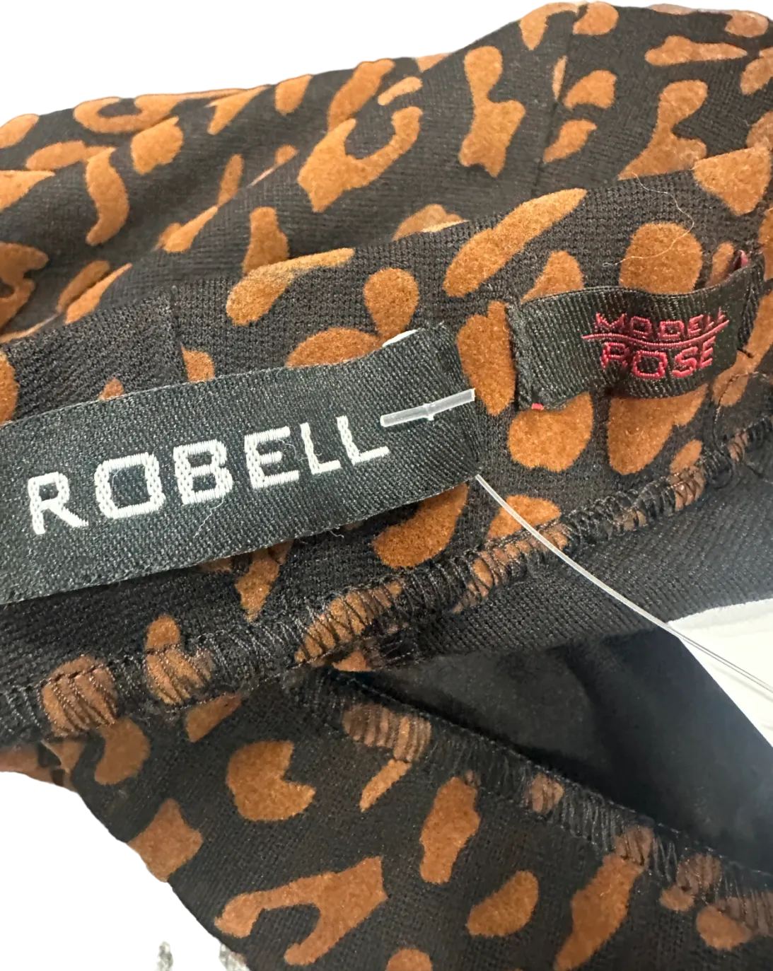 Robell Brown Leopard Print Trousers UK 14