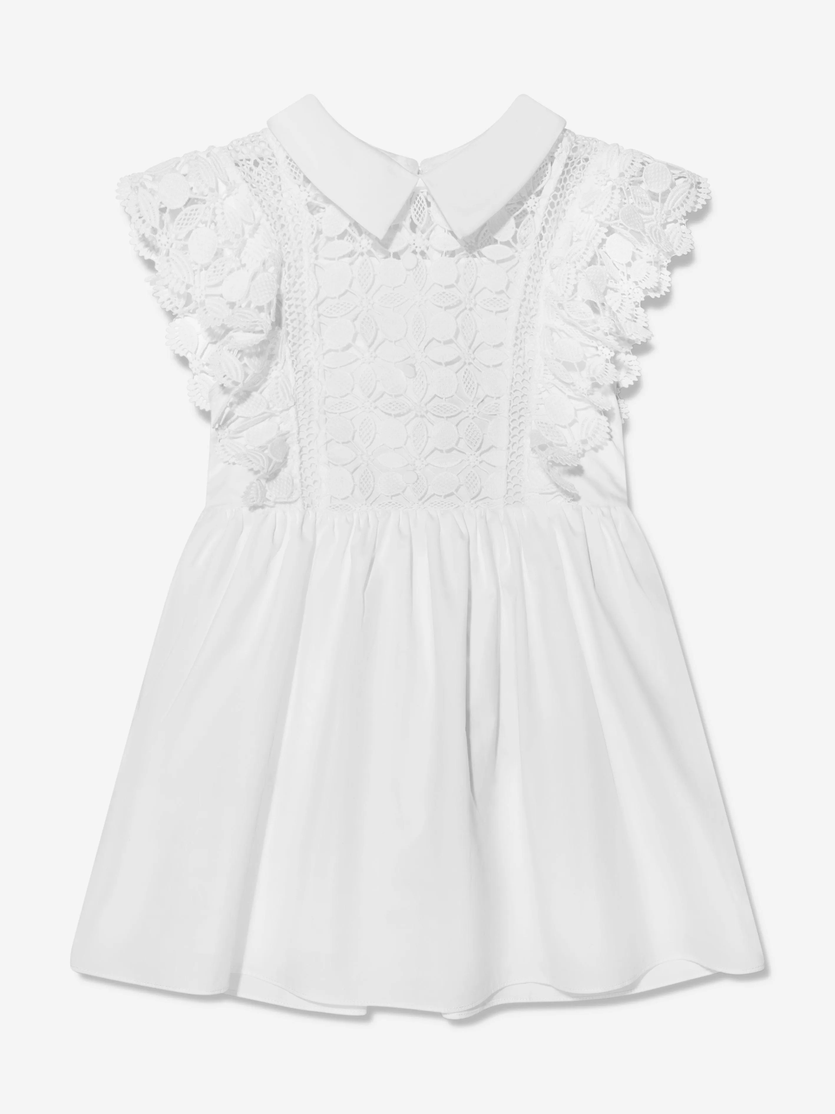 Self Portrait Girls Lace Mini Dress in White