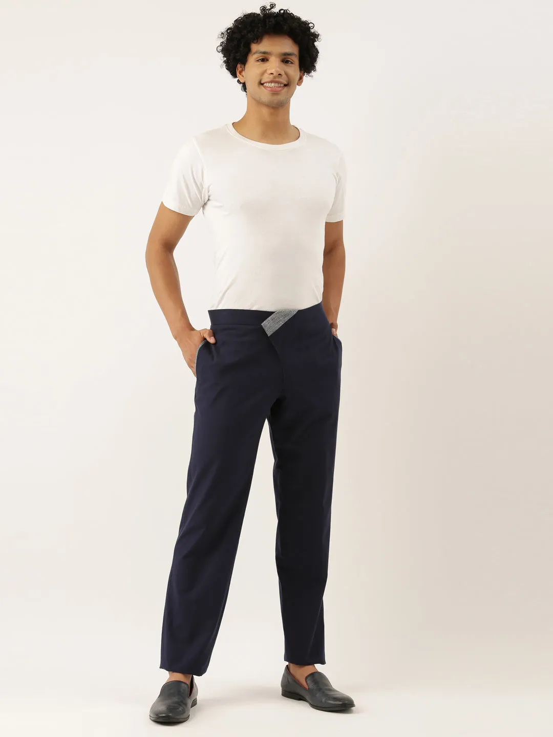 Stylish Blue Malai Cotton Trousers - MMP068