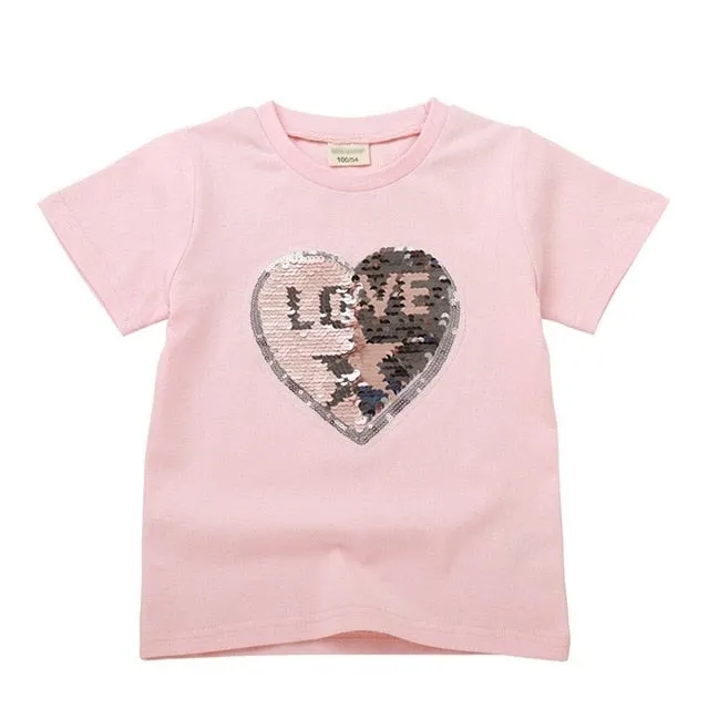 Summer Chic Casual Reversible Cotton Print T-shirt For Kids