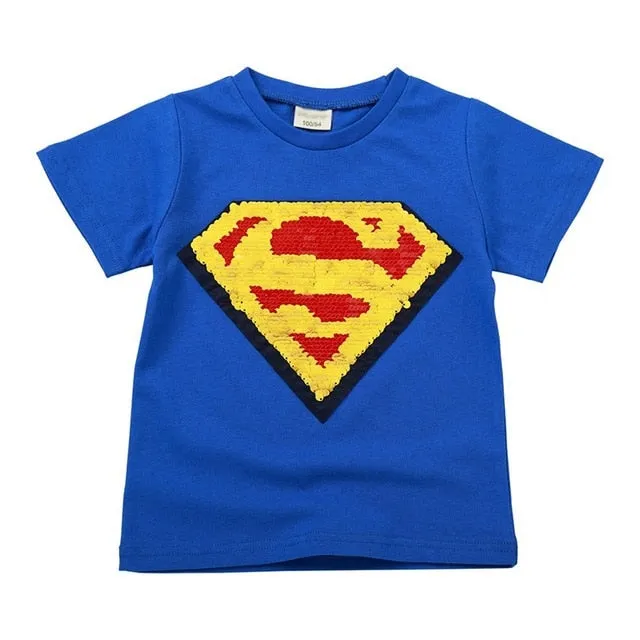 Summer Chic Casual Reversible Cotton Print T-shirt For Kids