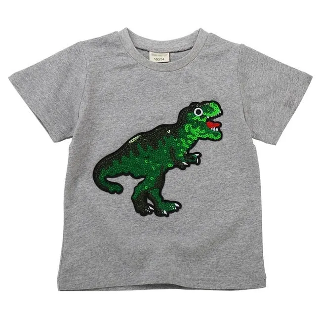 Summer Chic Casual Reversible Cotton Print T-shirt For Kids