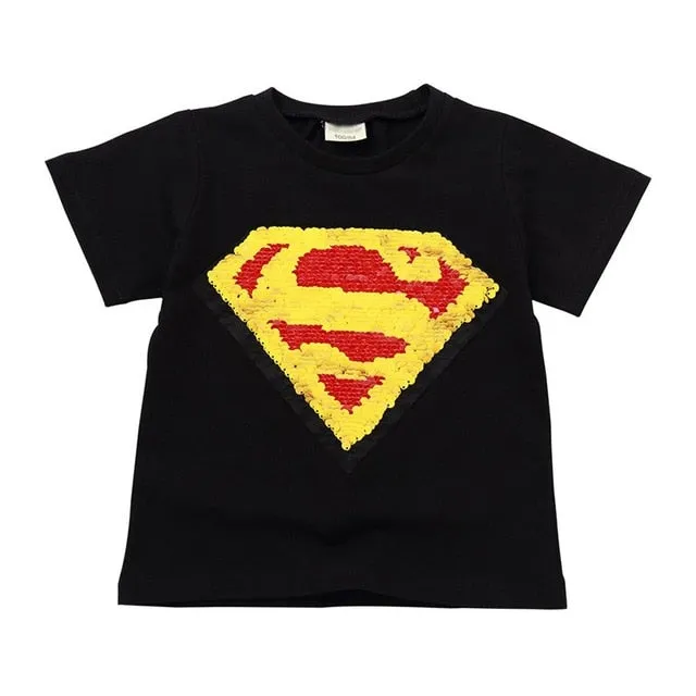 Summer Chic Casual Reversible Cotton Print T-shirt For Kids