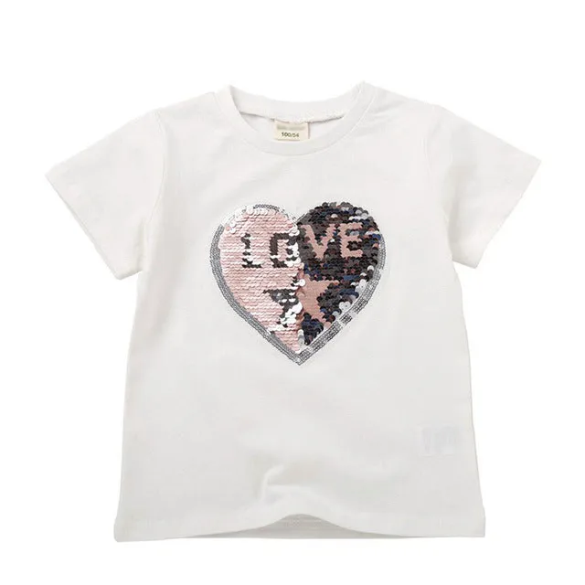 Summer Chic Casual Reversible Cotton Print T-shirt For Kids