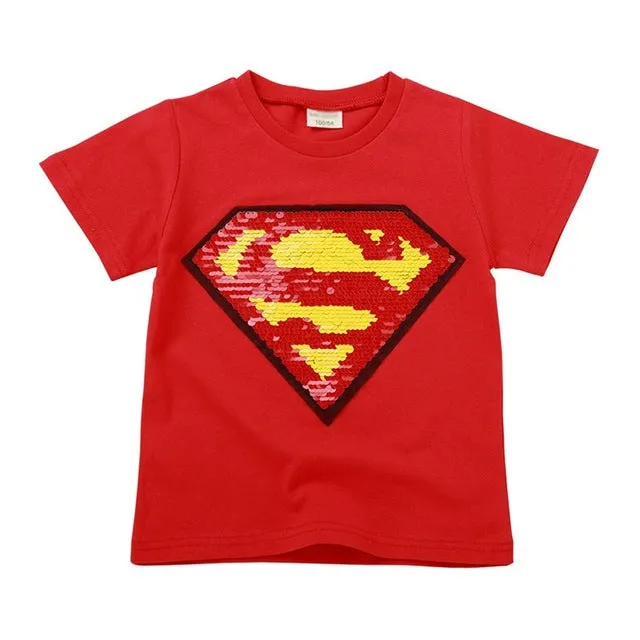 Summer Chic Casual Reversible Cotton Print T-shirt For Kids