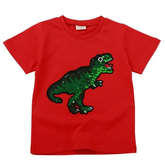 Summer Chic Casual Reversible Cotton Print T-shirt For Kids