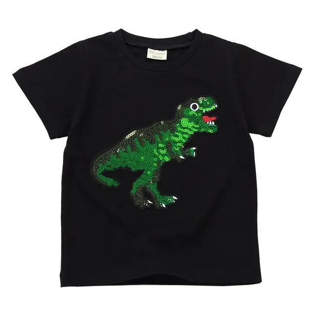 Summer Chic Casual Reversible Cotton Print T-shirt For Kids