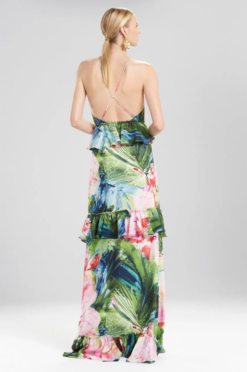 Sunset Palms Tiered Maxi Dress With Corsage