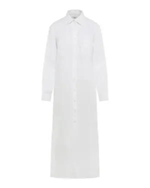 TAYA Linen Maxi Shirt Dress in White