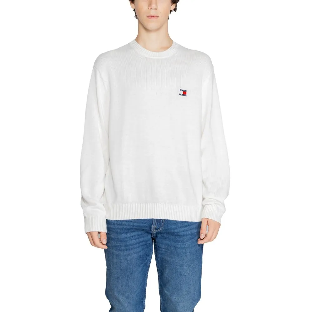 Tommy Hilfiger Jeans White Recycled Polyester Sweater