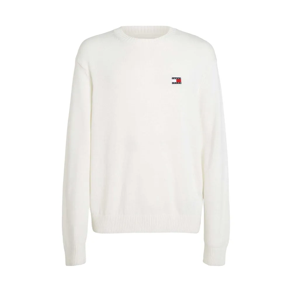 Tommy Hilfiger Jeans White Recycled Polyester Sweater