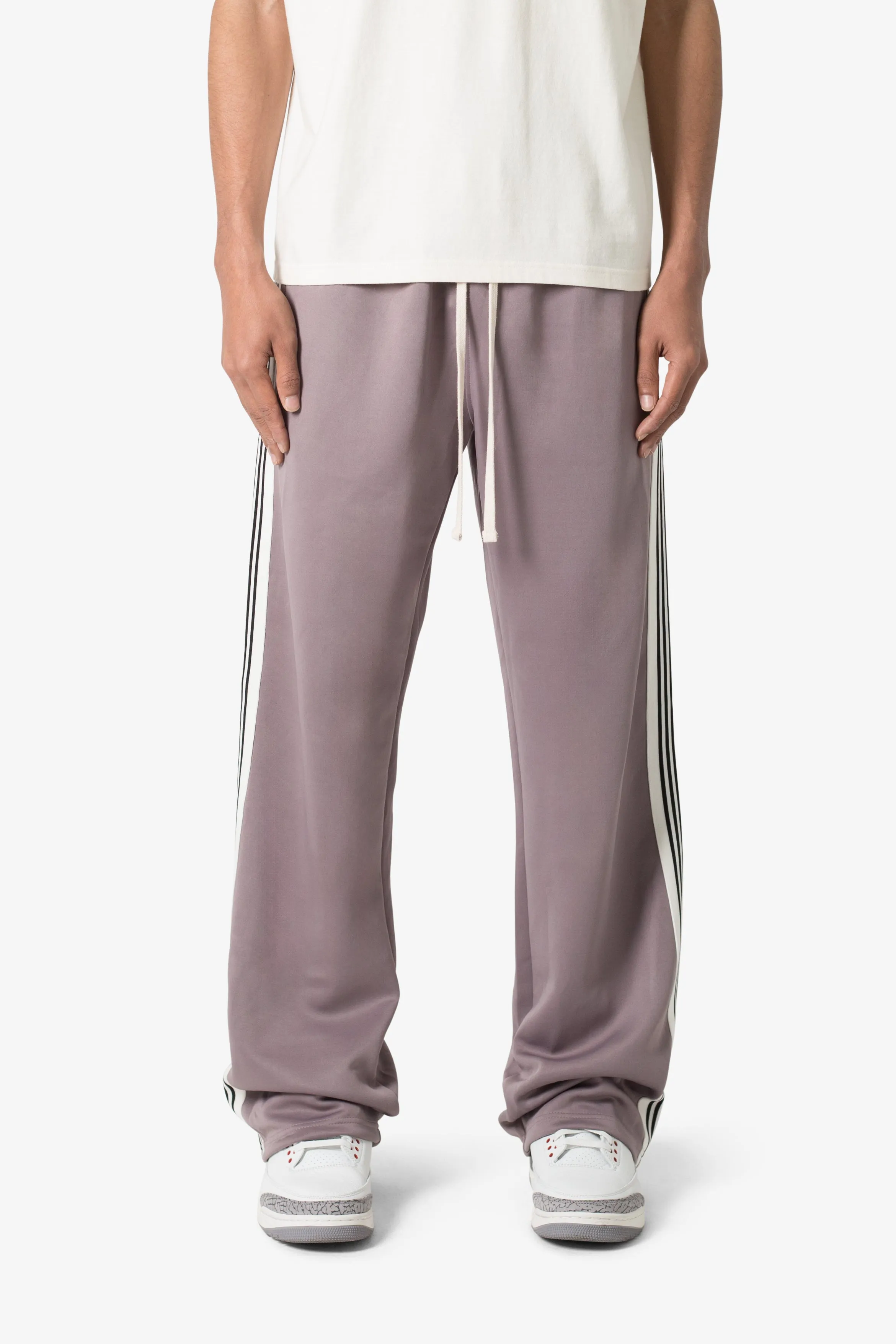 Tricot Side Stripe Pants - Mauve