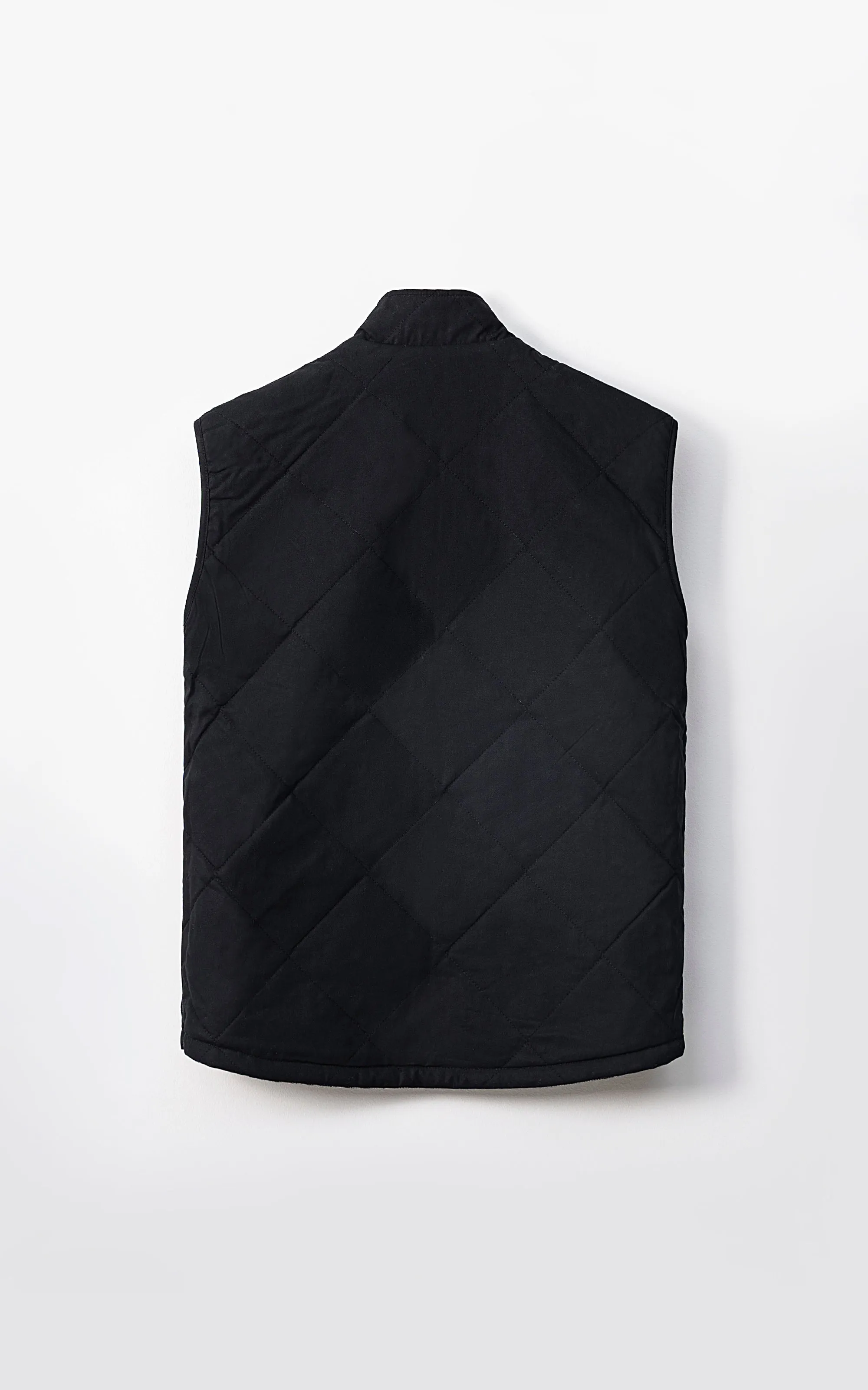 WOOL QUILTED SLEEVELESS REVERSIBLE JACKET DARK GREY